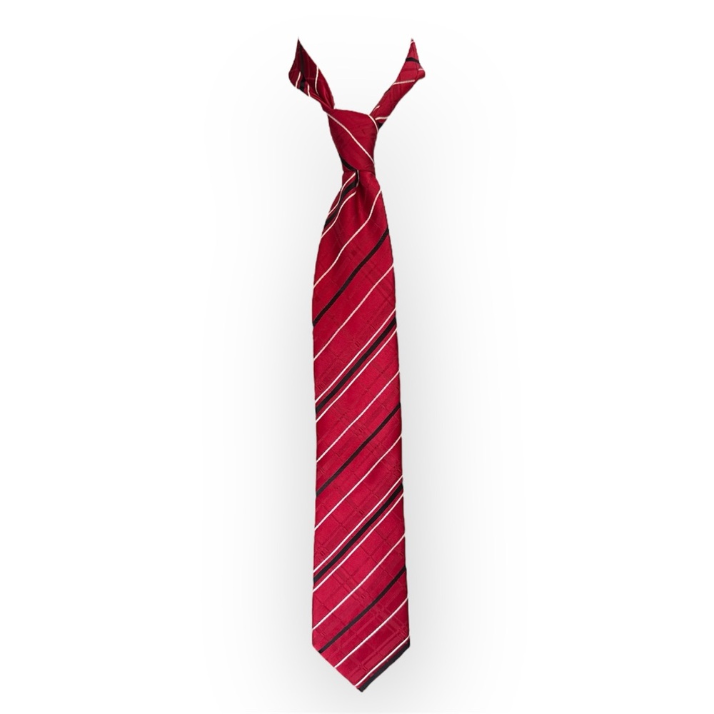 Donald Trump Signature Collection Red Striped Tie 100% Silk